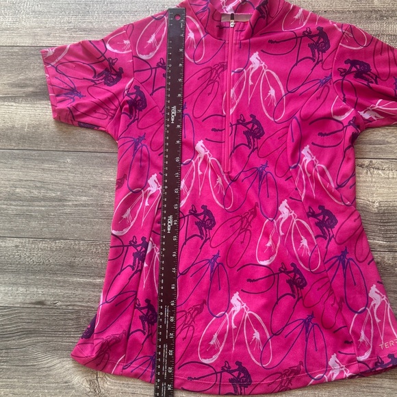 Women’s Pink Terry Bike Shirt Jersey Size Small S with back pockets - Picture 2 of 10